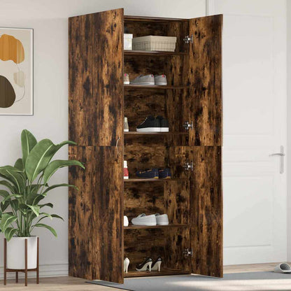 Skříň Na Obuv 80 X 35.5 X 180 Cm Kompozitní Dřevo Šedá