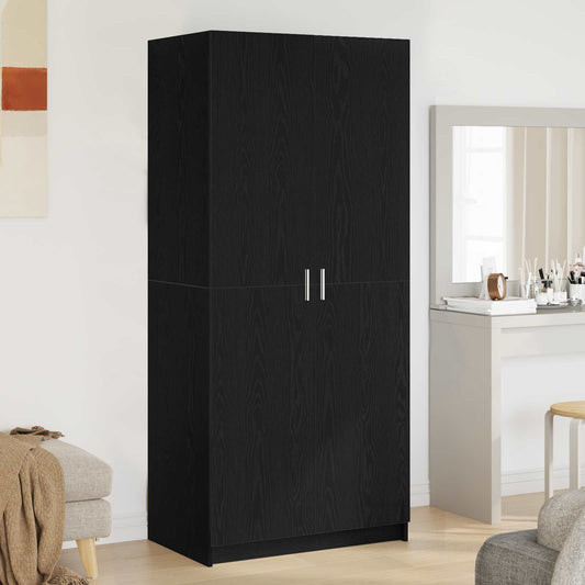 Šatní Skříň Černý Dub 80 X 50,5 X 180 Cm Kompozitní Dřevo