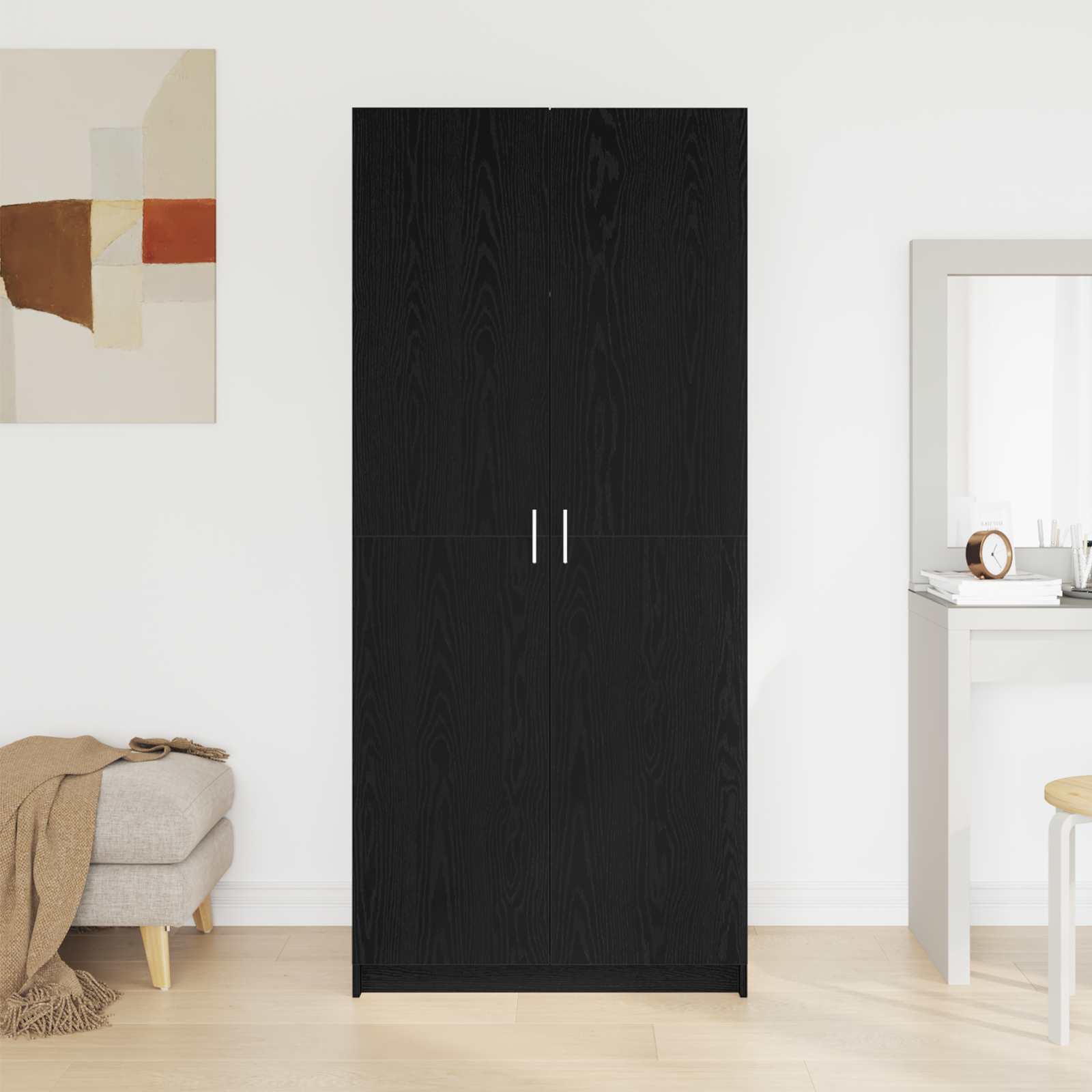 Šatní Skříň Černý Dub 80 X 50,5 X 180 Cm Kompozitní Dřevo
