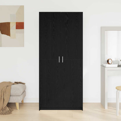 Šatní Skříň Černý Dub 80 X 50,5 X 180 Cm Kompozitní Dřevo