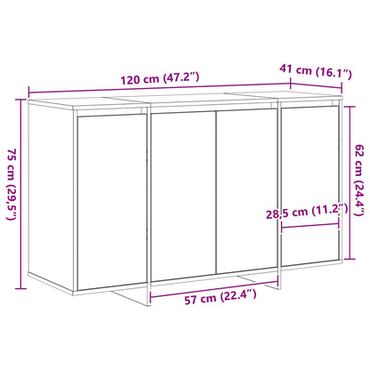 Servírovací Skříň 120 X 41 X 75 Cm Kompozitní Dřevo