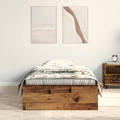 Rám Postele Staré Dřevo 100 X 200 Cm Kompozitní Dřevo