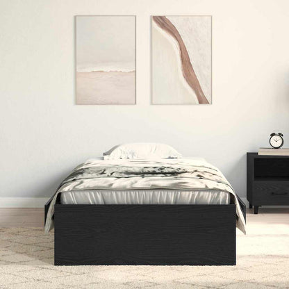 Rám Postele Se Zásuvkou Černý Dub 100 X 200 Cm Kompozitní Dřevo