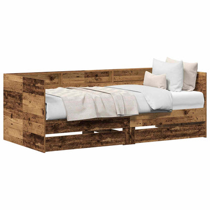 Daybed Se Zásuvkou Staré Dřevo 100 X 200 Cm Kompozitní Dřevo