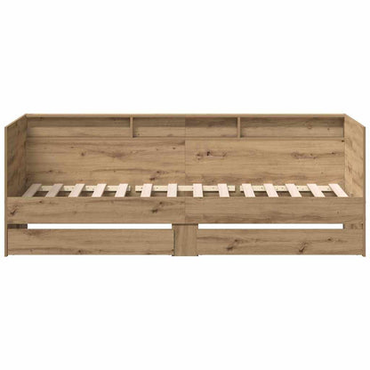 Daybed Se Zásuvkou Artisanový Dub 100 X 200 Cm Kompozitní Dřevo