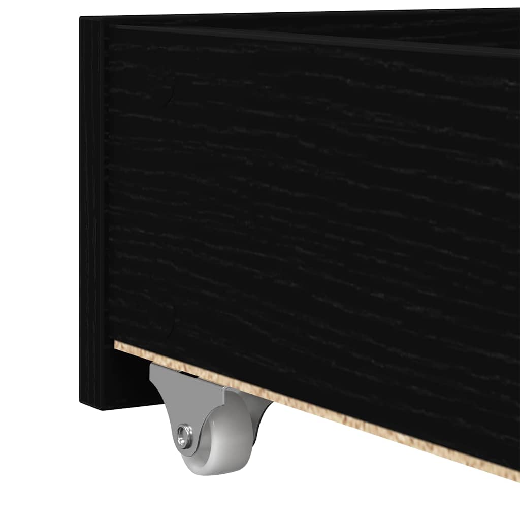 Daybed Se Zásuvkou Černý Dub 100 X 200 Cm Kompozitní Dřevo