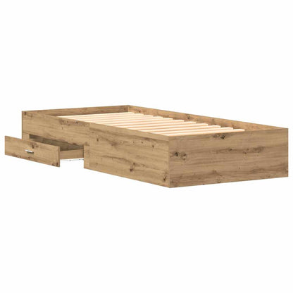 Rám Postele Artisanový Dub 90 X 190 Cm Kompozitní Dřevo