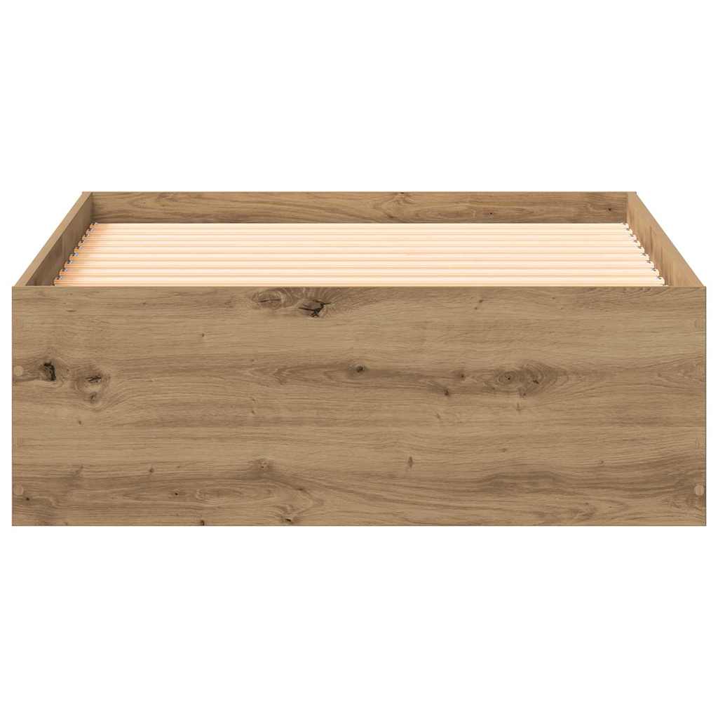Rám Postele Artisanový Dub 90 X 190 Cm Kompozitní Dřevo