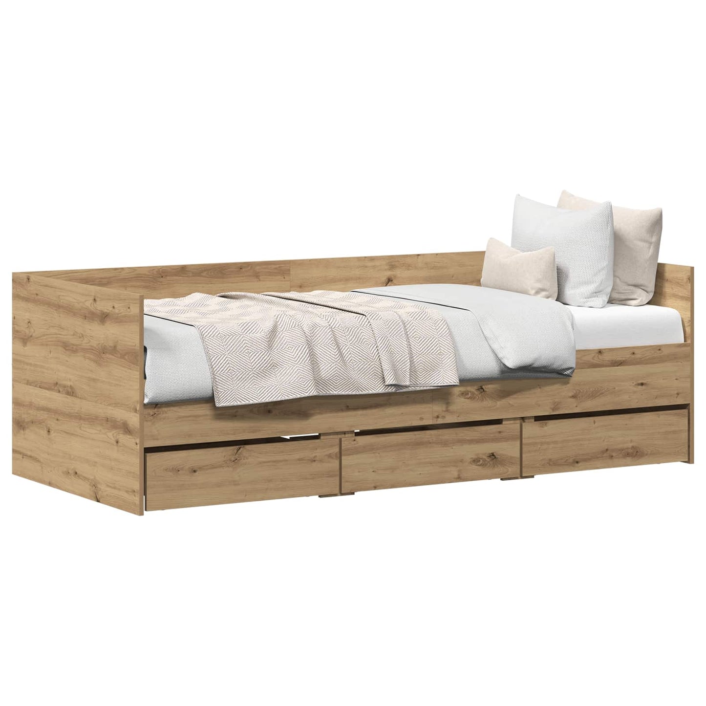 Daybed Se Zásuvkou Artisanový Dub 90 X 200 Cm Kompozitní Dřevo