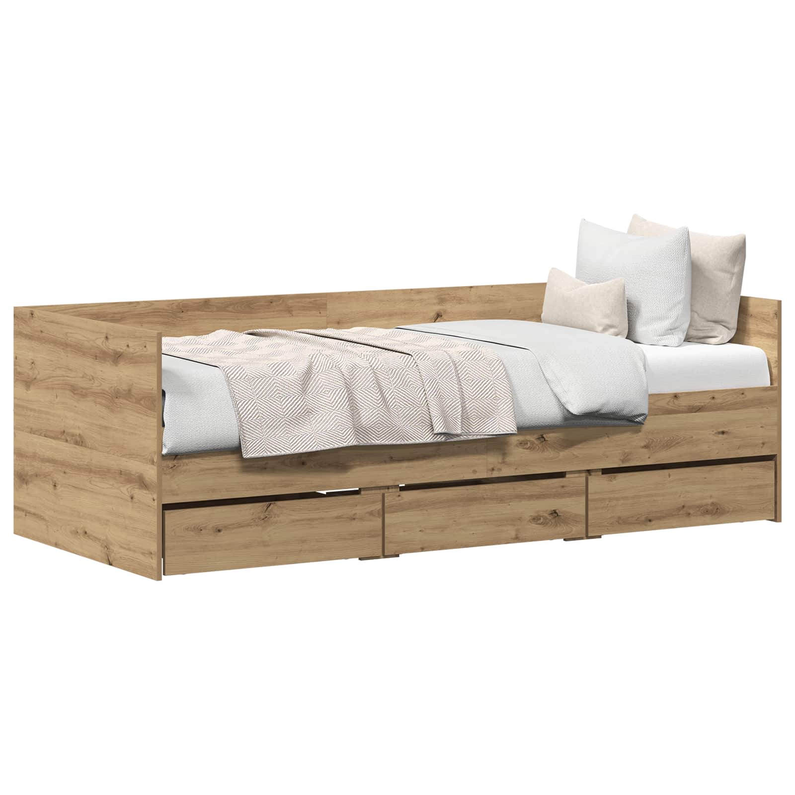 Daybed Se Zásuvkou Artisanový Dub 90 X 200 Cm Kompozitní Dřevo