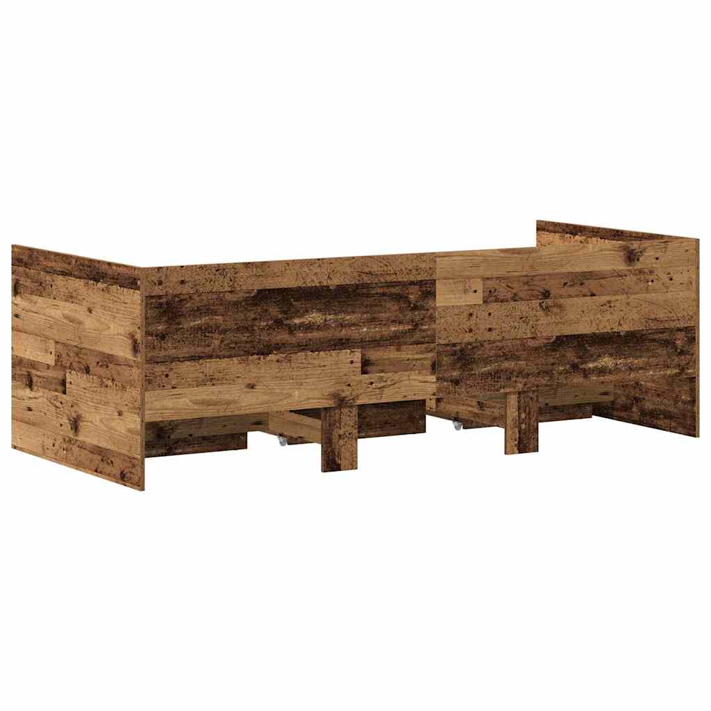 Daybed Se Zásuvkou Staré Dřevo 90 X 190 Cm Kompozitní Dřevo