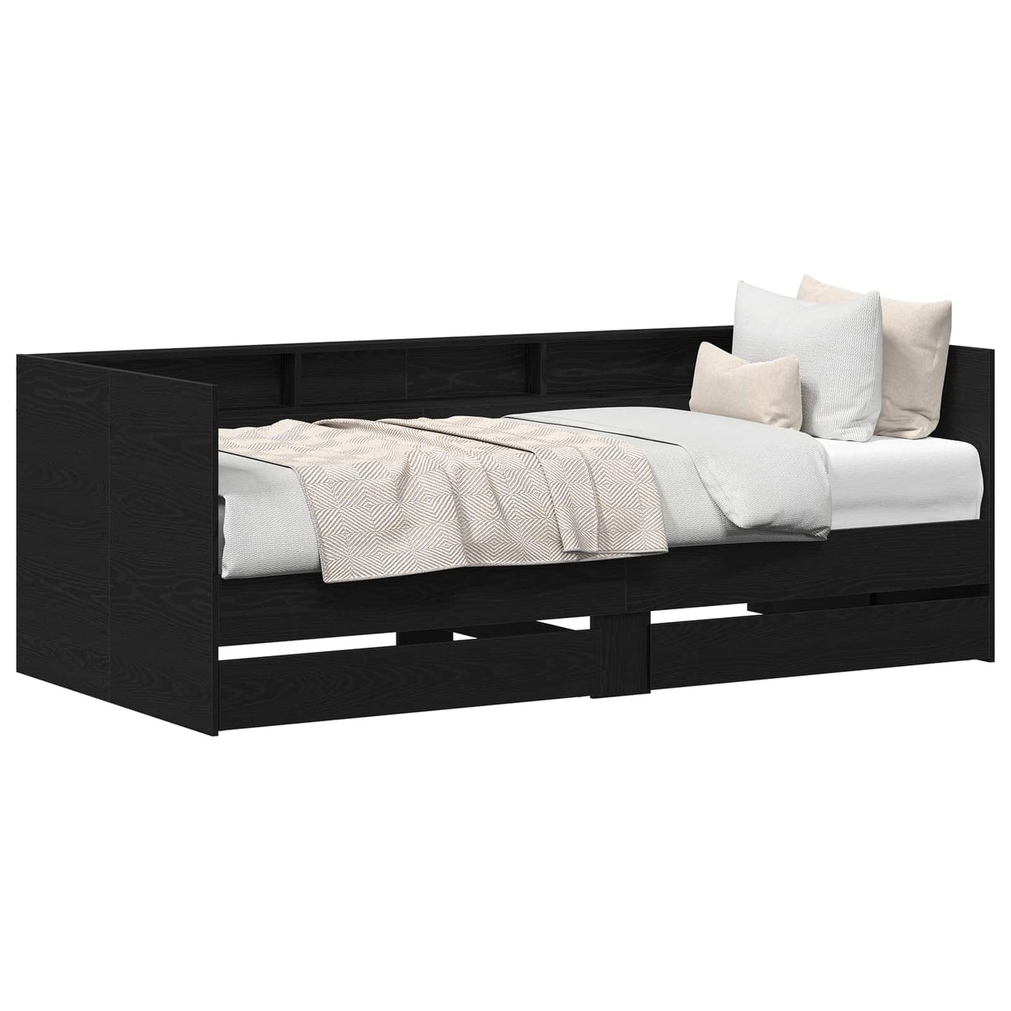 Daybed Se Zásuvkou Černý Dub 90 X 200 Cm Kompozitní Dřevo