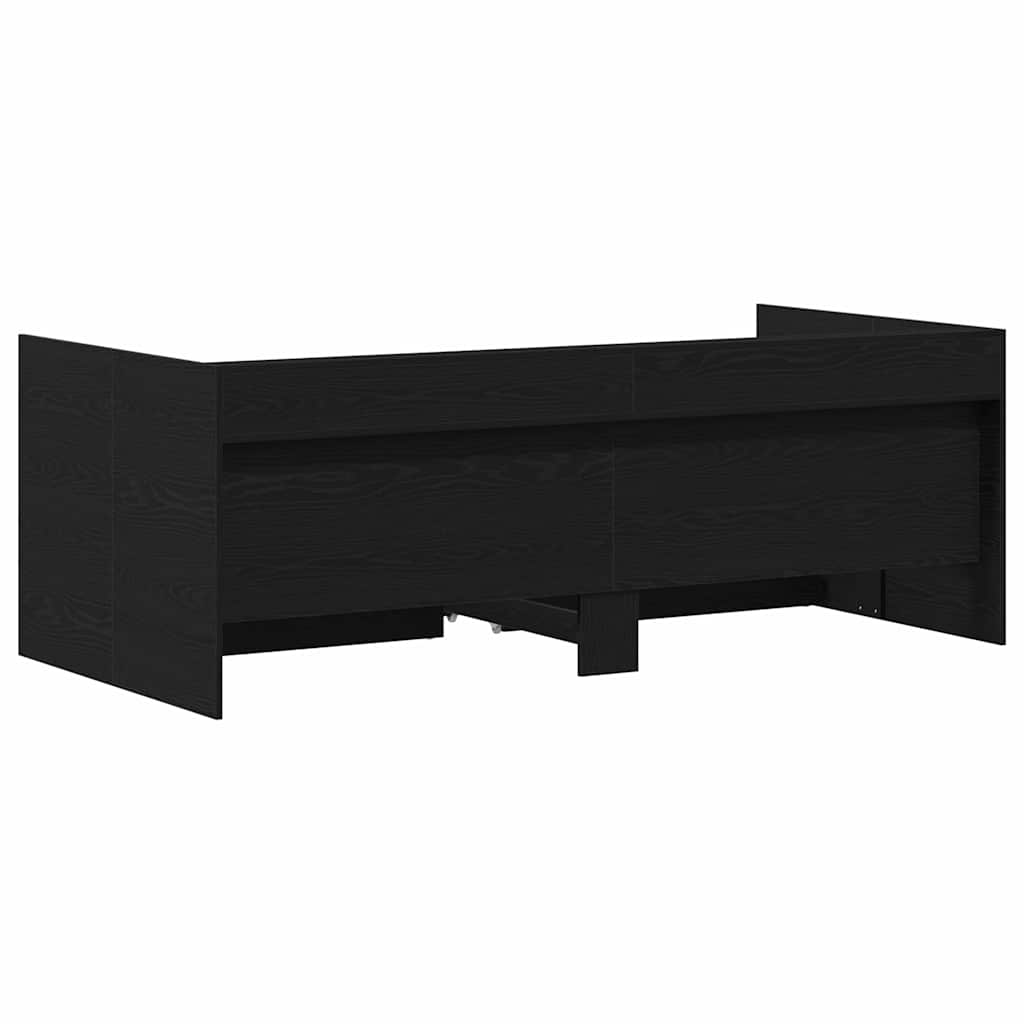 Daybed Se Zásuvkou Černý Dub 90 X 200 Cm Kompozitní Dřevo