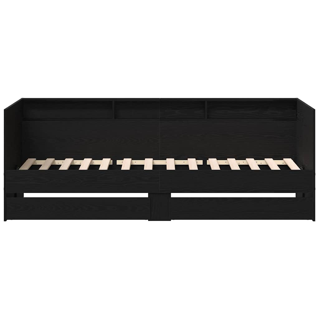 Daybed Se Zásuvkou Černý Dub 90 X 190 Cm Kompozitní Dřevo