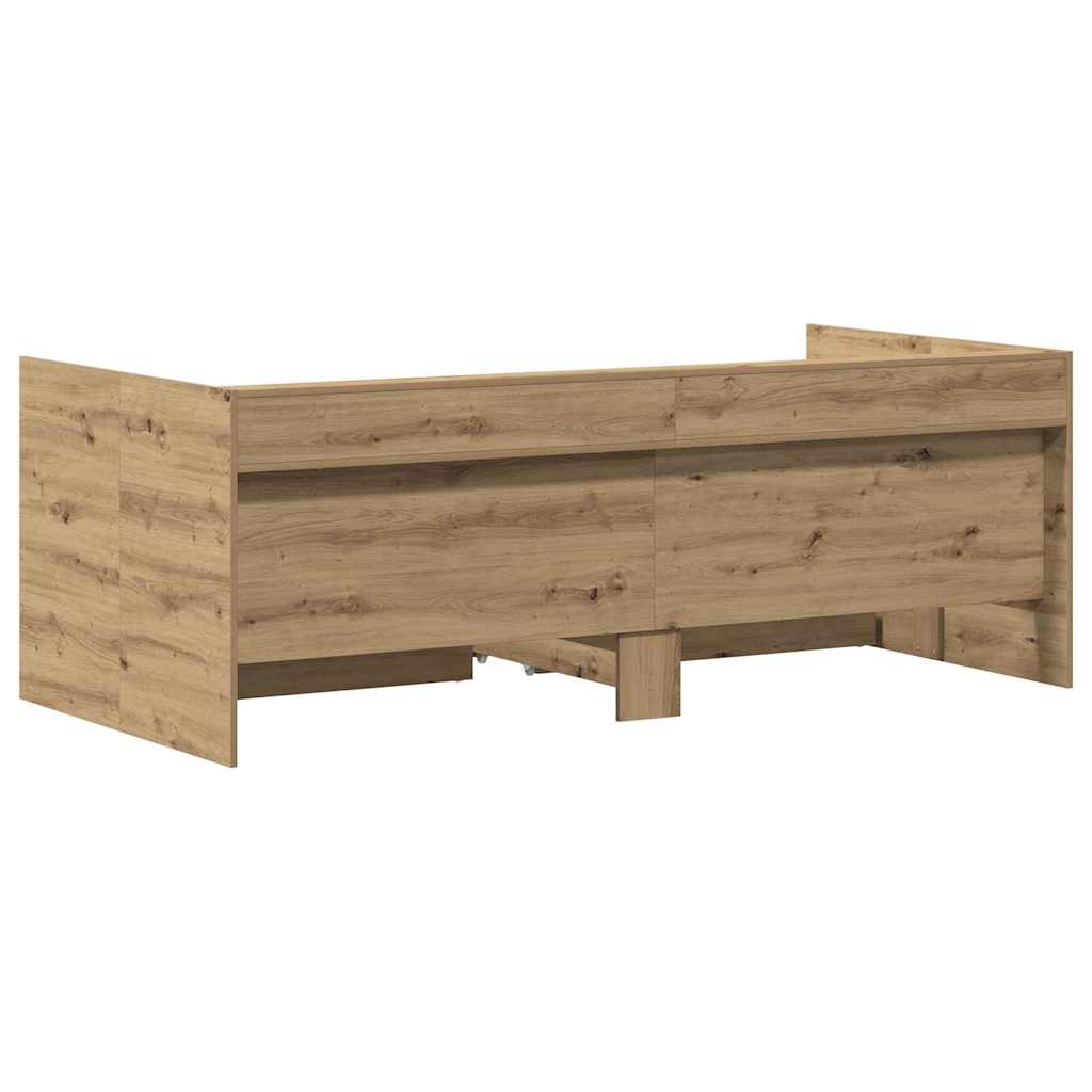 Daybed Se Zásuvkou Artisanový Dub 75 X 190 Cm Kompozitní Dřevo