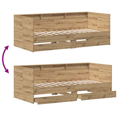 Daybed Se Zásuvkou Artisanový Dub 75 X 190 Cm Kompozitní Dřevo