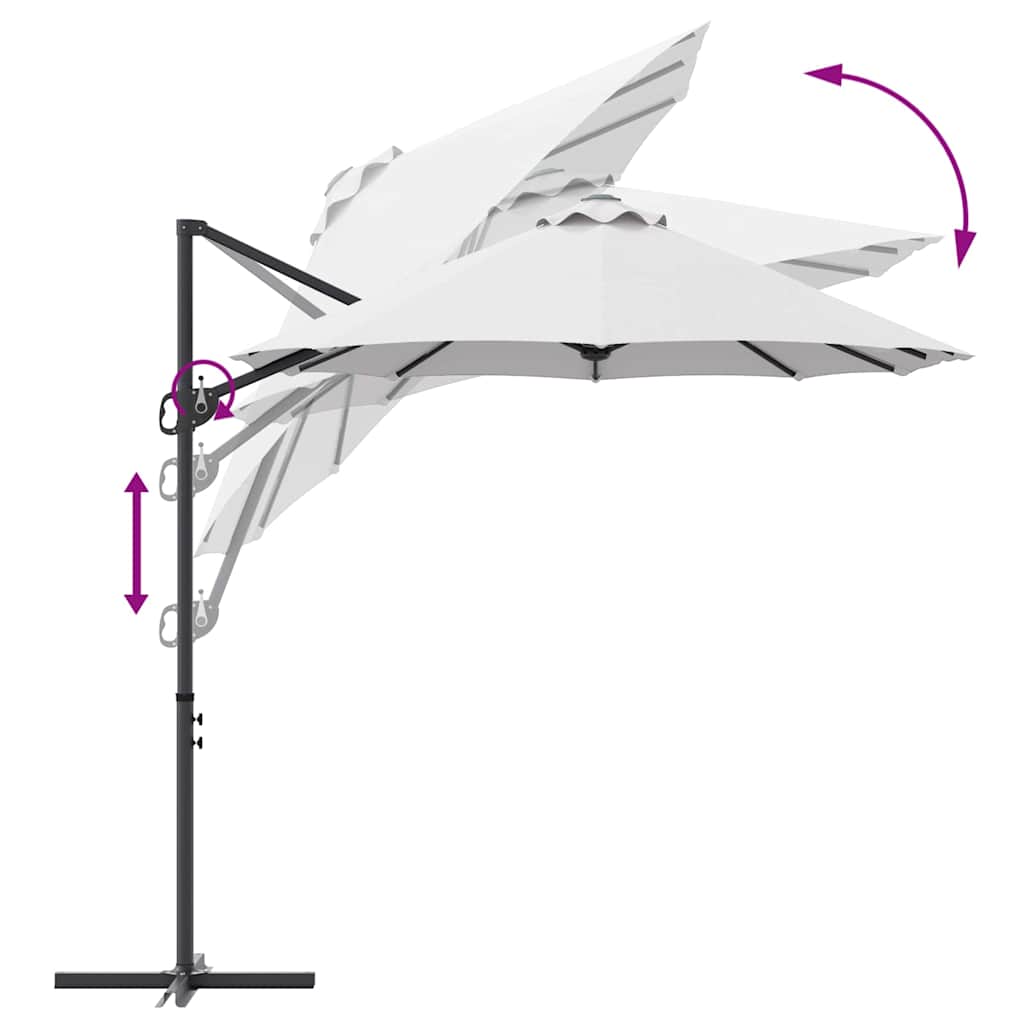 Slunečník 372 X 198 X 243 Cm Polyester A Hliník