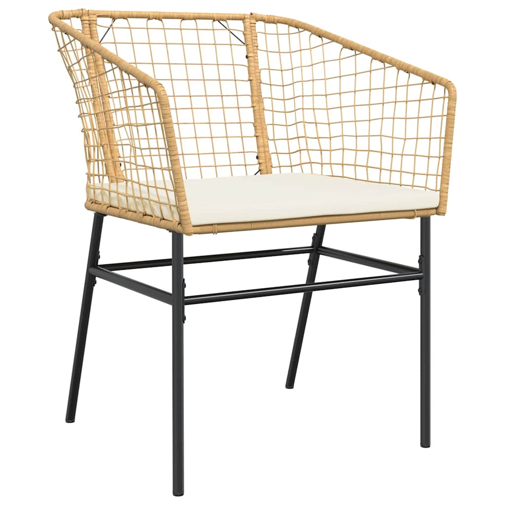 3Dílný Zahradní Jídelní Set S Poduškami Hnědý Polyratan Sklo