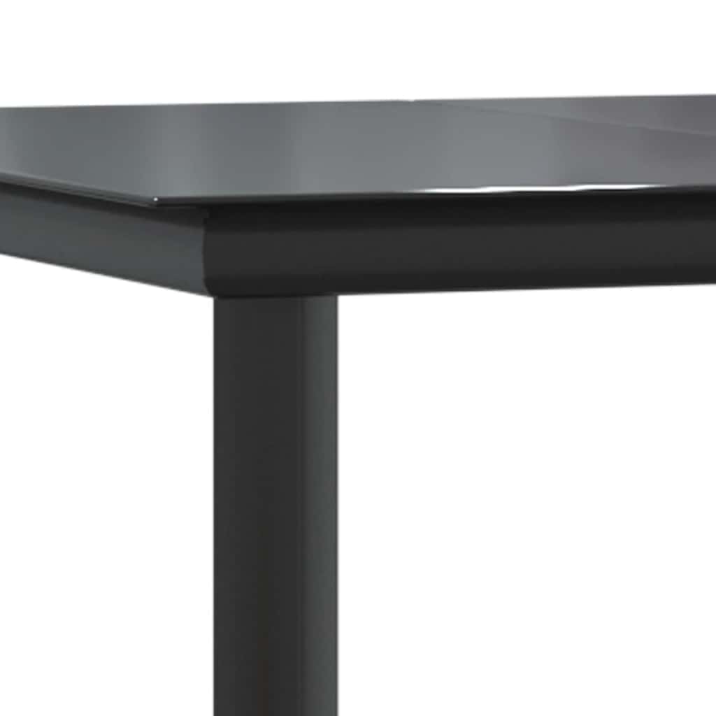 5Dílný Zahradní Jídelní Set S Poduškami Černý Polyratan Sklo