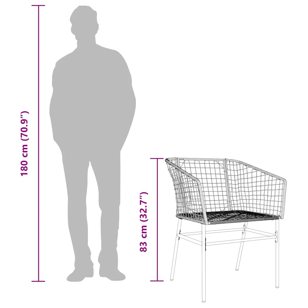 7Dílný Zahradní Jídelní Set Černý Polyratan Sklo