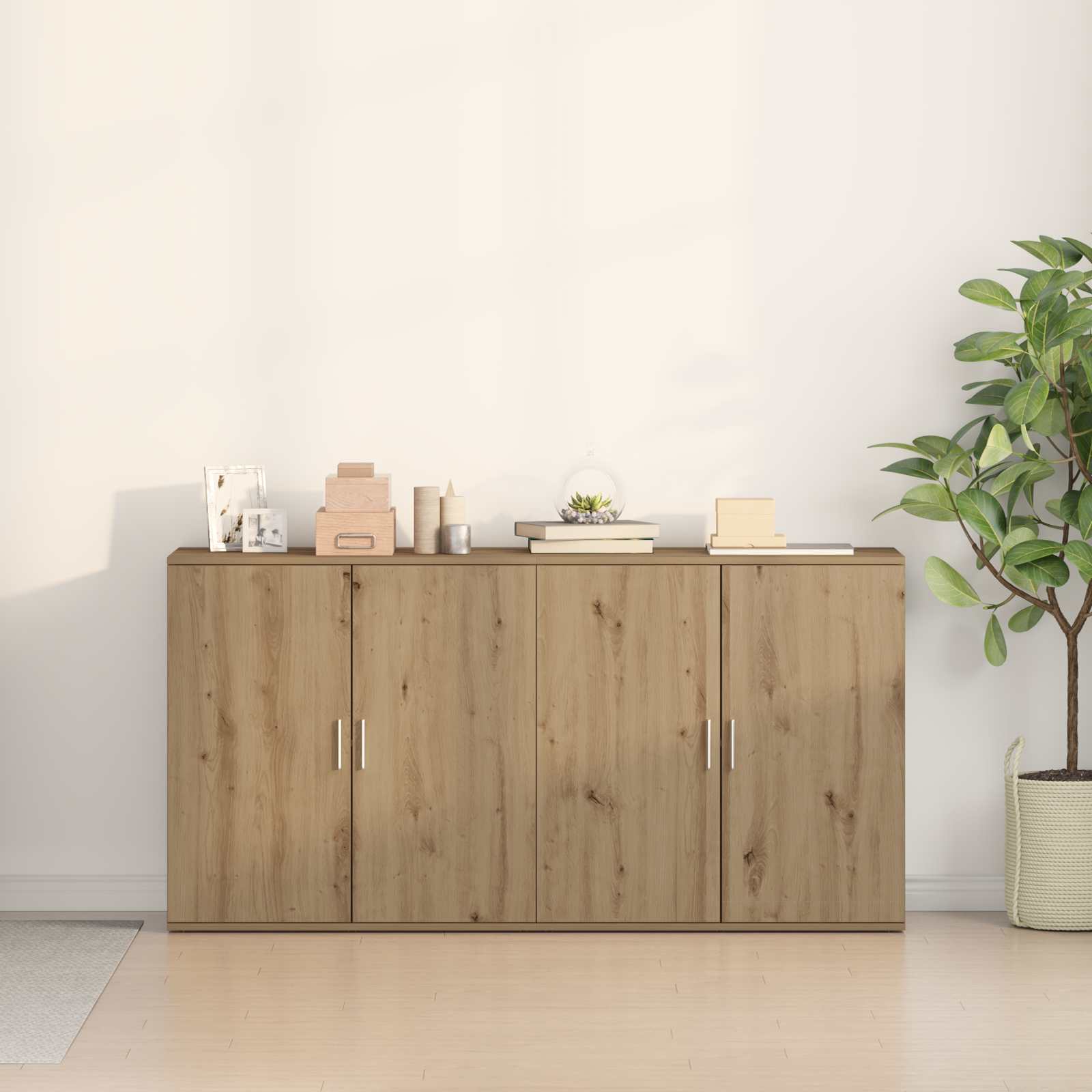 Servírovací Skříň 2 Ks Artisanový Dub 79 X 38 X 80 Cm