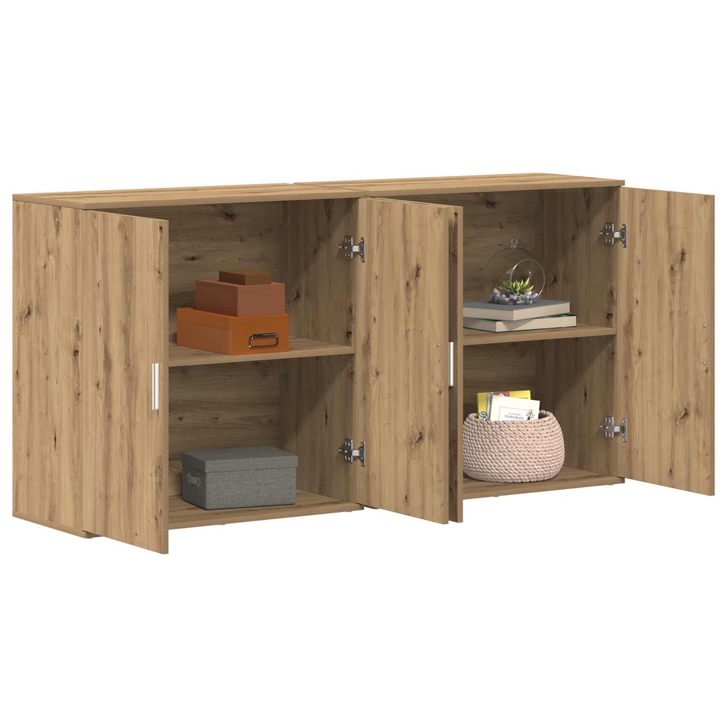 Servírovací Skříň 2 Ks Artisanový Dub 79 X 38 X 80 Cm