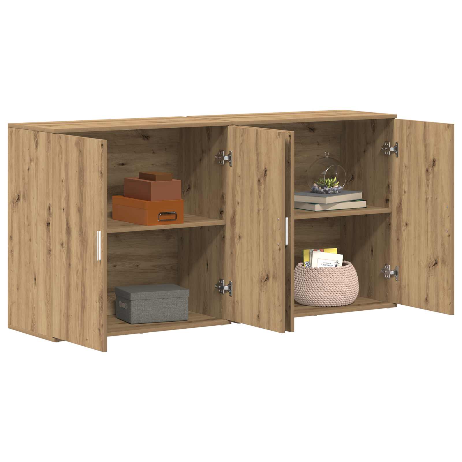 Servírovací Skříň 2 Ks Artisanový Dub 79 X 38 X 80 Cm