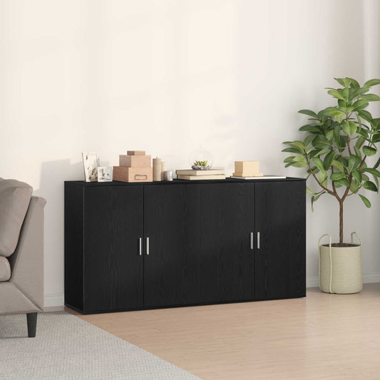 Servírovací Skříň 2 Ks Černý Dub 79 X 38 X 80 Cm