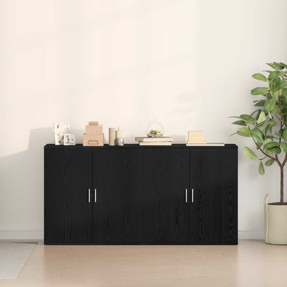 Servírovací Skříň 2 Ks Černý Dub 79 X 38 X 80 Cm