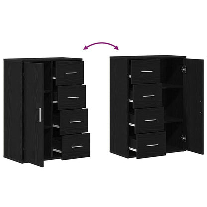 Servírovací Skříň 2 Ks Černý Dub 60 X 31 X 84 Cm
