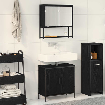 Sada Koupelnového Nábytku 2 Ks Černá 60 X 30 X 60 Cm