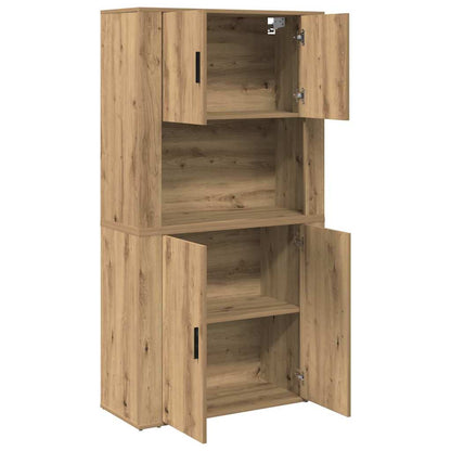 Vysoký Bufet Artisanový Dub 80 X 33 X 150 Cm Kompozitní Dřevo