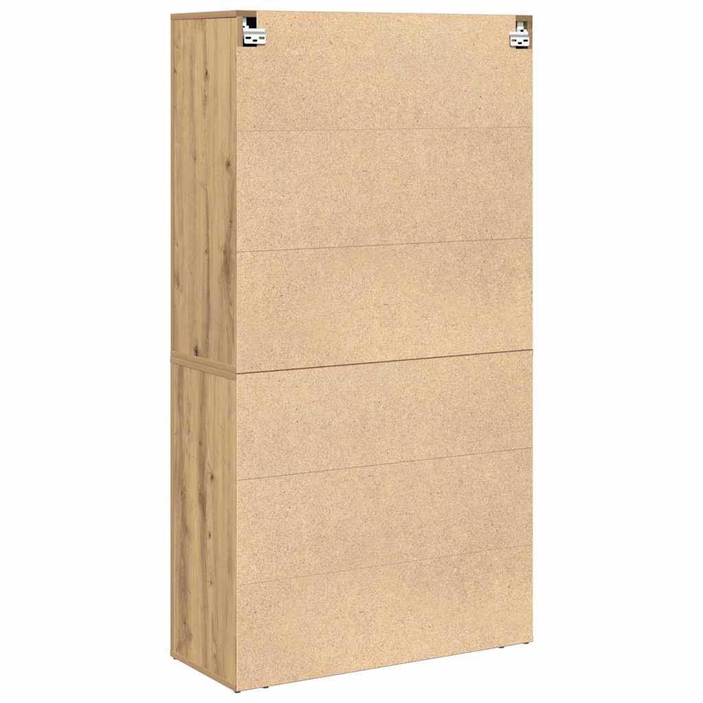 Vysoký Bufet Artisanový Dub 80 X 33 X 150 Cm Kompozitní Dřevo