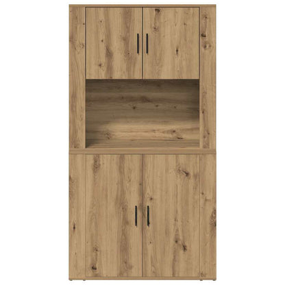 Vysoký Bufet Artisanový Dub 80 X 33 X 150 Cm Kompozitní Dřevo