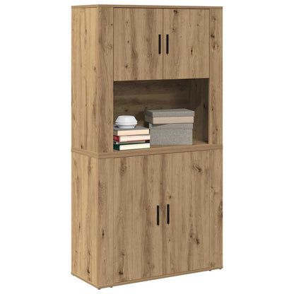 Vysoký Bufet Artisanový Dub 80 X 33 X 150 Cm Kompozitní Dřevo