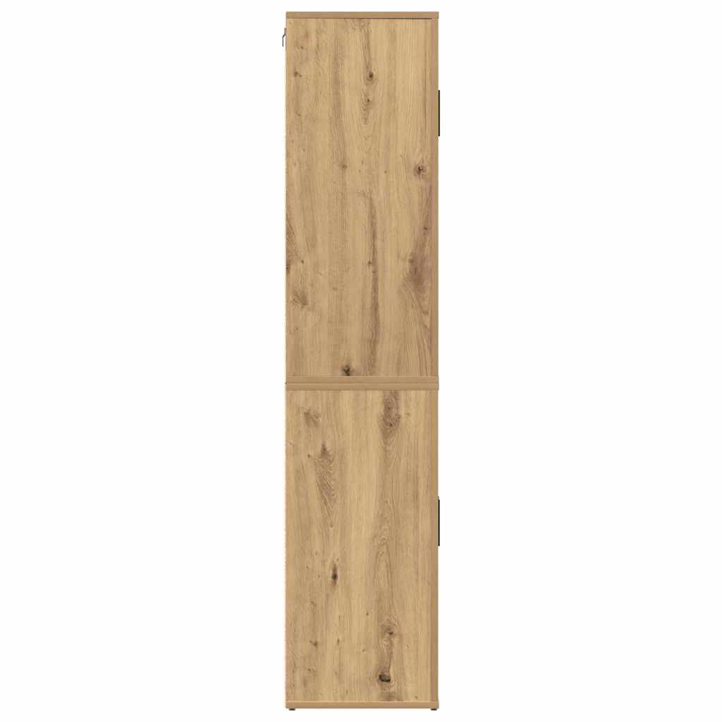Vysoký Bufet Artisanový Dub 80 X 33 X 150 Cm Kompozitní Dřevo