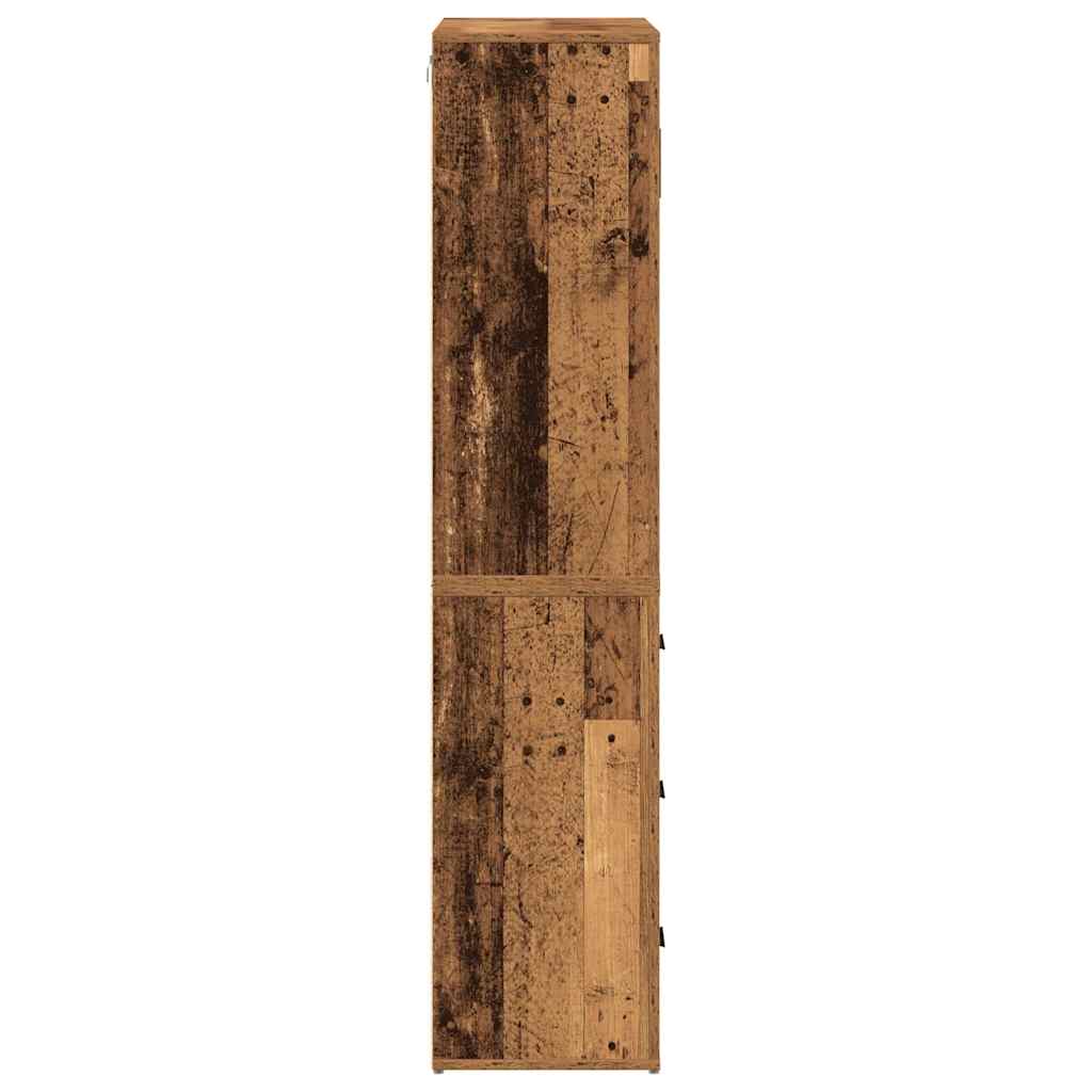 Vysoký Bufet Staré Dřevo 80 X 33 X 150 Cm Kompozitní Dřevo