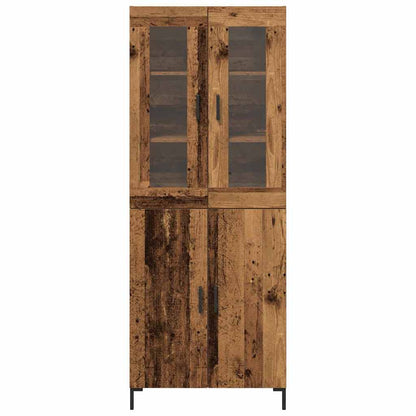 Vysoký Bufet 2 Ks Staré Dřevo 69,5 X 34 X 180 Cm