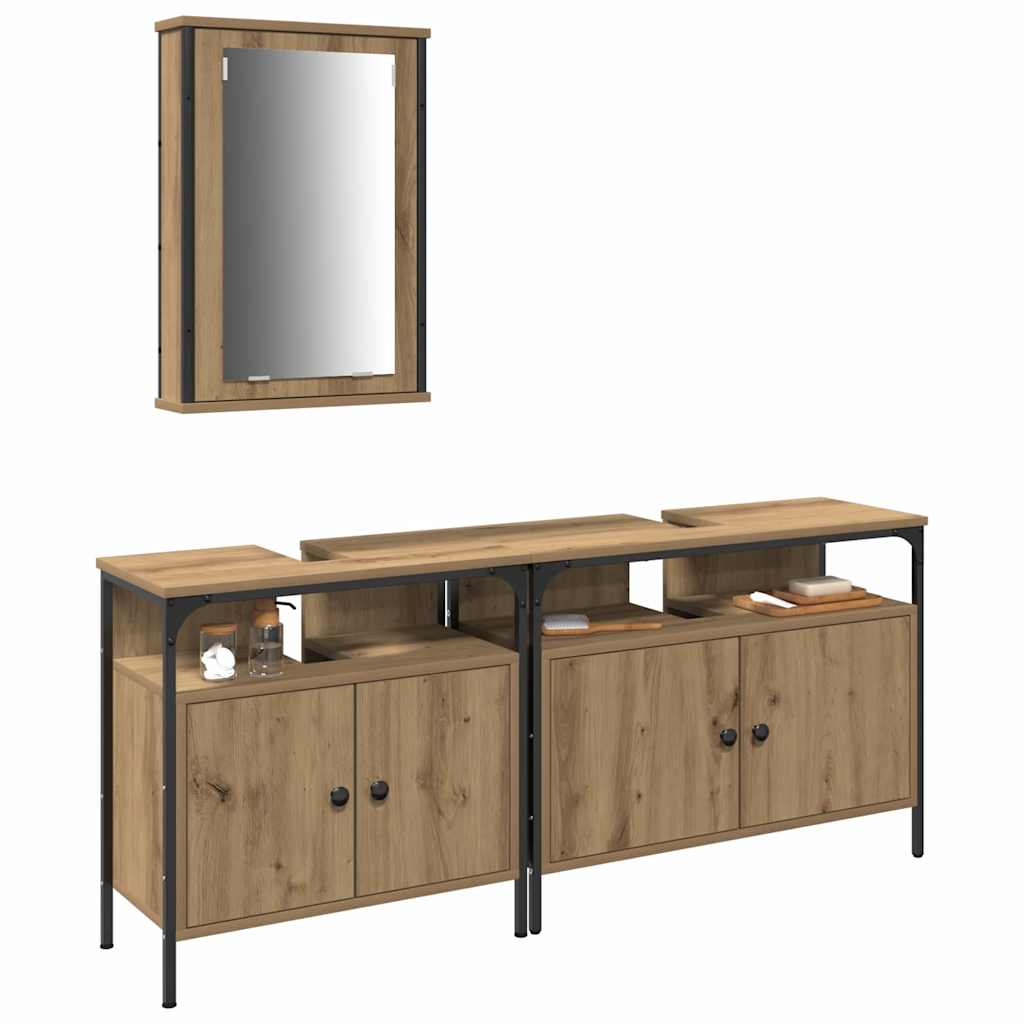 Koupelnové Umyvadlové Jednotky 3 Ks Hnědá 80 X 30 X 60 Cm