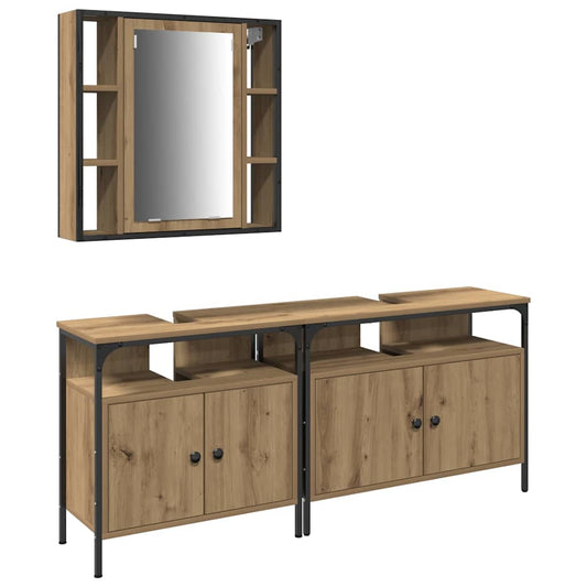 Koupelnové Umyvadlové Jednotky 3 Ks Hnědá 80 X 30 X 60 Cm