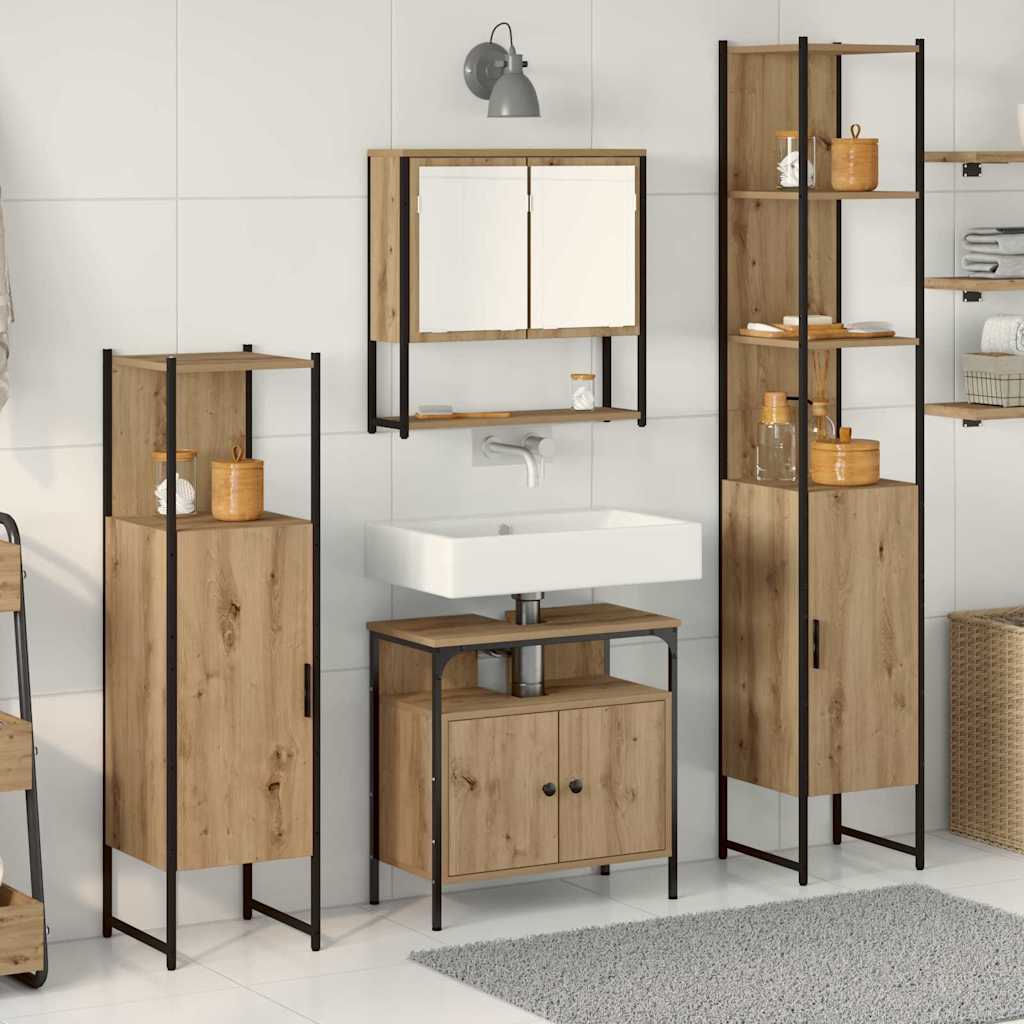 Sada Koupelnového Nábytku 4 Ks Artisanový Dub