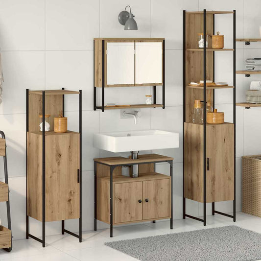 Sada Koupelnového Nábytku 4 Ks Artisanový Dub