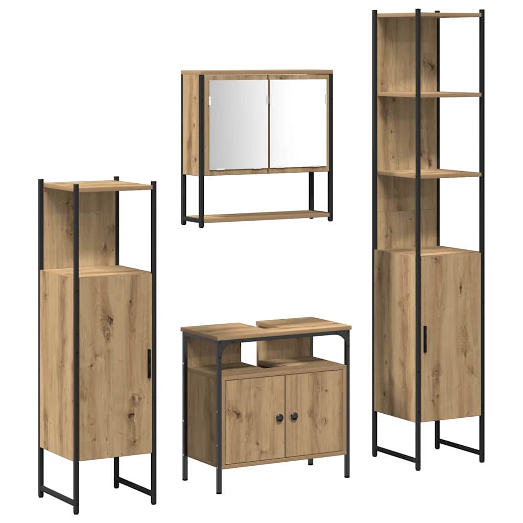 Sada Koupelnového Nábytku 4 Ks Artisanový Dub