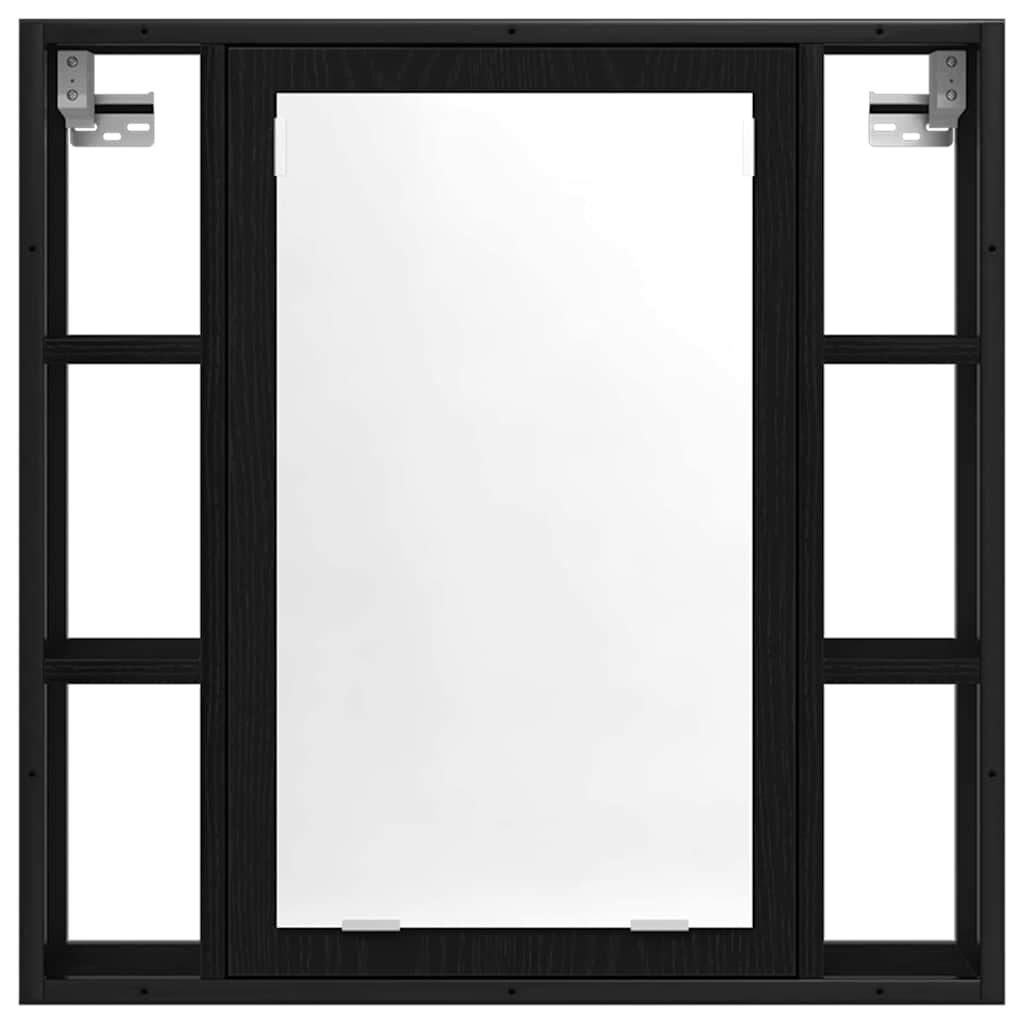 Sada Koupelnového Nábytku 4 Ks Černý Dub 33 X 33 X 185,5 Cm