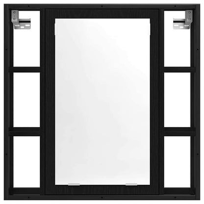 Sada Koupelnového Nábytku 4 Ks Černý Dub 33 X 33 X 185,5 Cm