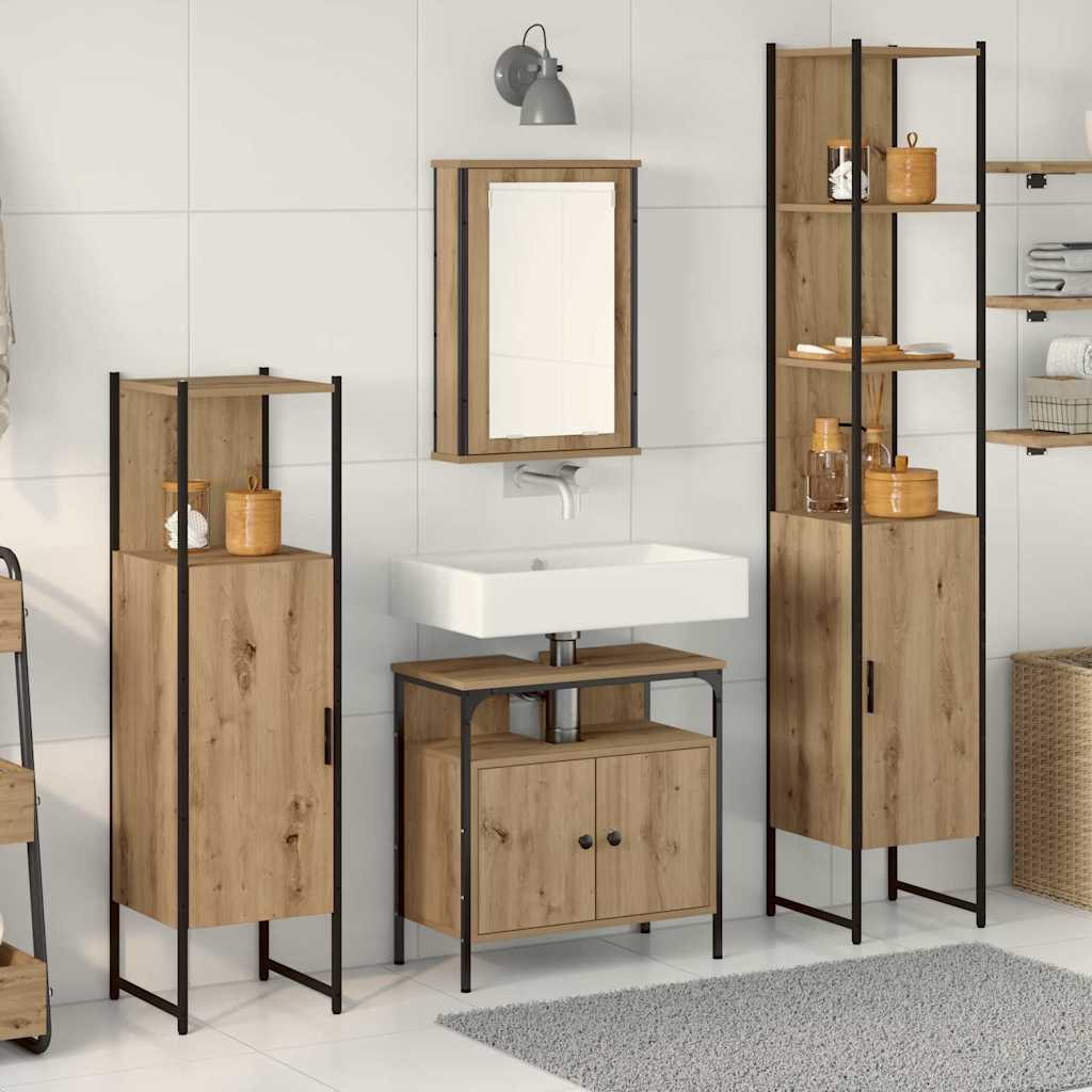 Sada Koupelnového Nábytku 4 Ks Artisanový Dub