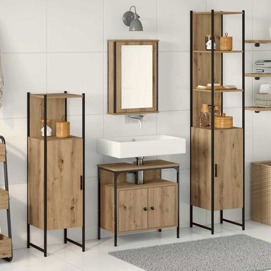 Sada Koupelnového Nábytku 4 Ks Artisanový Dub