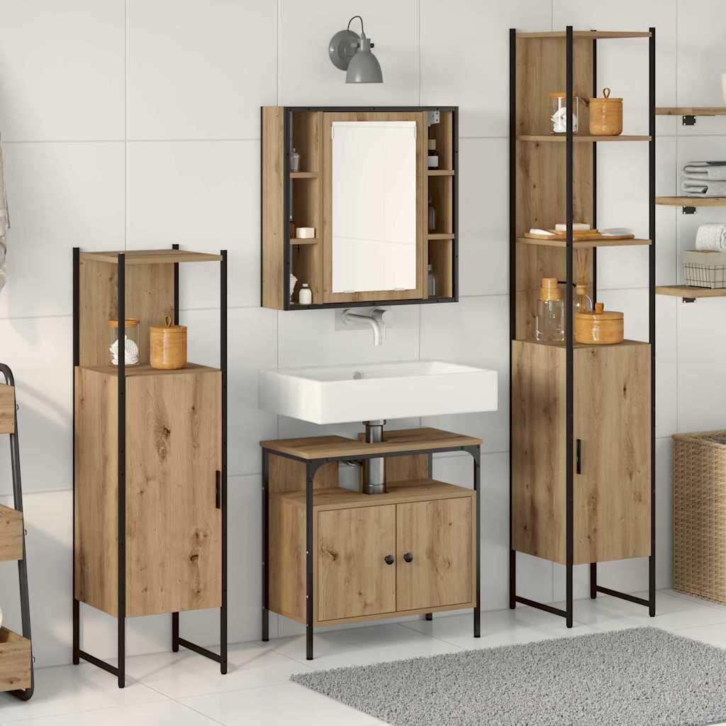 Sada Koupelnového Nábytku 4 Ks Artisanový Dub