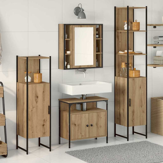 Sada Koupelnového Nábytku 4 Ks Artisanový Dub