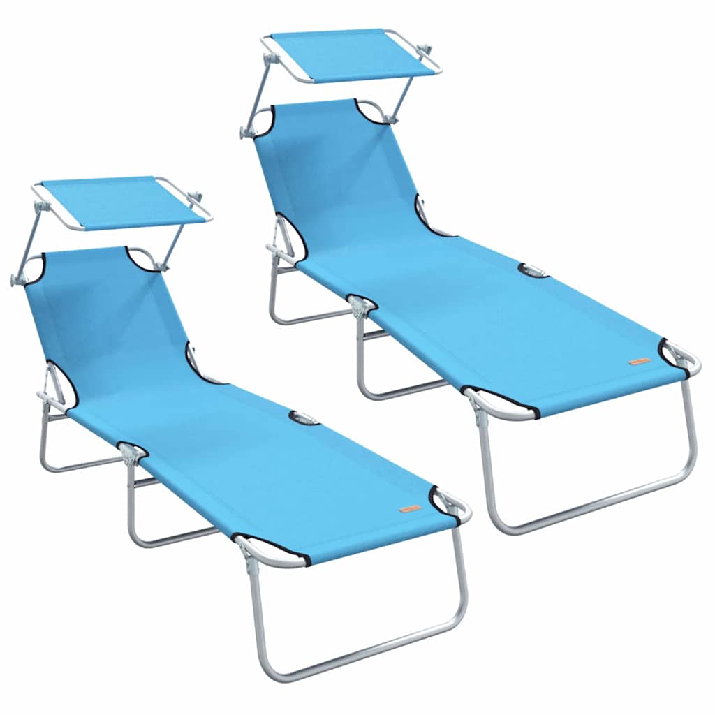 Slunečník 2 Ks Polyester Jasně Modrá